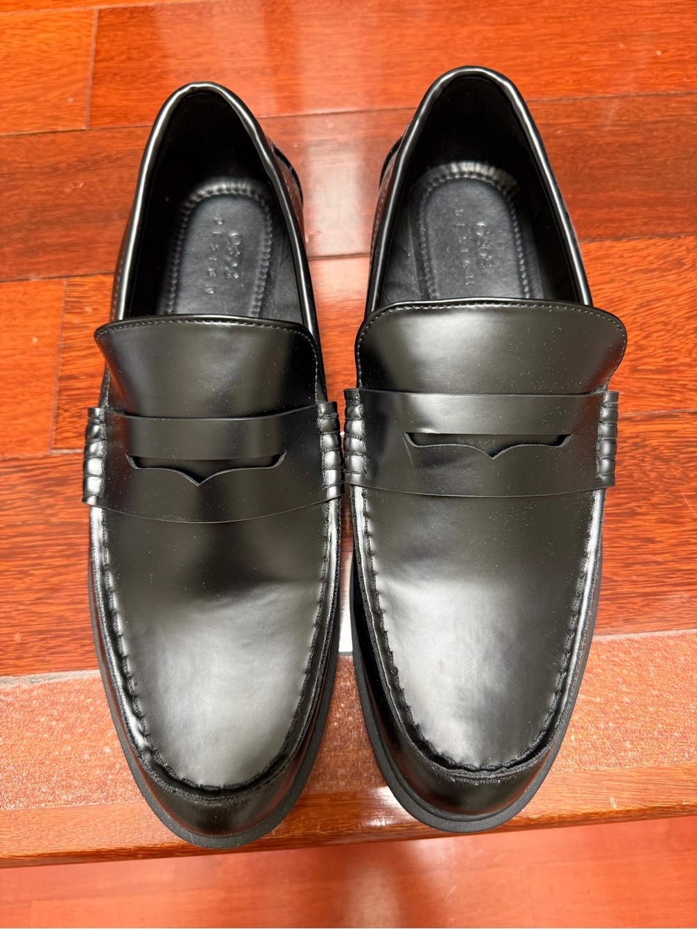 ASOS Design Men's Black Leather Penny Loafers - Classic Slip-On Dress Shoes